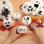 7pcs Orange & White Artificial Pumpkins for Decor