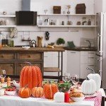 7pcs Orange & White Artificial Pumpkins for Decor