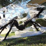 Giant Halloween Spider Decoration with Spider Webs