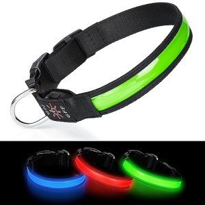 USB Rechargeable LED Dog Collar with 3 Modes