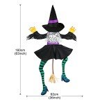 Large Crashing Witch Outdoor Halloween Decoration Prop