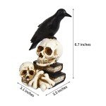 LED Skull Crow Halloween Tabletop Decoration