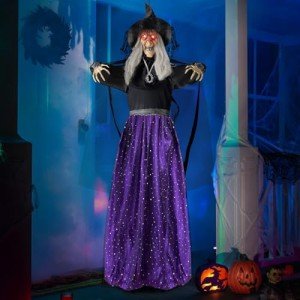 47" Animated Talking Witch with Light-Up Eyes