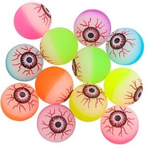 Glow-in-the-Dark Halloween Bouncing Eyeballs - 12 Pack