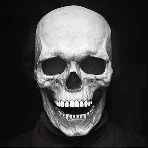 Realistic Skull Mask with Moving Jaw for Halloween