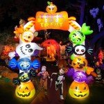 Kalolary 10FT Inflatable Halloween Candy Decorations with LED