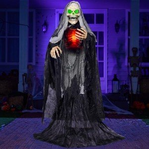 65-Inch Animated Halloween Grim Reaper Decoration