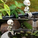Gothic Fishing Skeleton Garden Decoration Statue