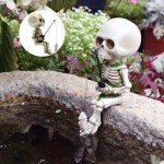 Gothic Fishing Skeleton Garden Decoration Statue
