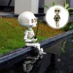 Gothic Fishing Skeleton Garden Decoration Statue