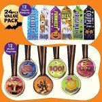 24 PCS Halloween Medal Trophies and Ribbons Set