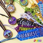 24 PCS Halloween Medal Trophies and Ribbons Set