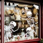 70 Halloween Window Stickers - Skeletons, Ghosts, Bats