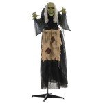Witch Halloween Decoration with Sound & Light Effects