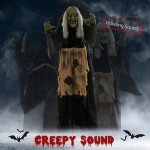 Witch Halloween Decoration with Sound & Light Effects