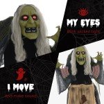 Witch Halloween Decoration with Sound & Light Effects