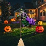 Animated Flying Witch Prop for Halloween Decor