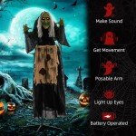 Witch Halloween Decoration with Sound & Light Effects