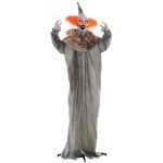 Orange Classic Clown Halloween Animatronic Decoration