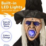 Life-Size Flying Witch with Glowing LED Eyes