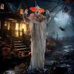 Orange Classic Clown Halloween Animatronic Decoration