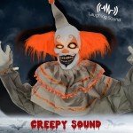 Orange Classic Clown Halloween Animatronic Decoration