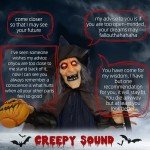 Witch Animatronic with Broomstick Halloween Decoration