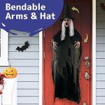 Life-Size Flying Witch with Glowing LED Eyes