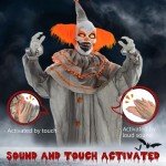 Orange Classic Clown Halloween Animatronic Decoration