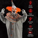 Orange Classic Clown Halloween Animatronic Decoration