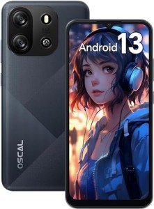OSCAL Flat1C Android 13 Smartphone with Expandable Storage