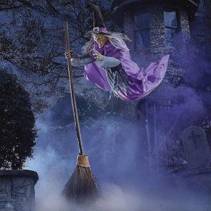 Animated Hovering Witch Prop for Halloween Decor