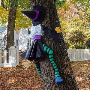 Large Crashing Witch Outdoor Halloween Decoration Prop
