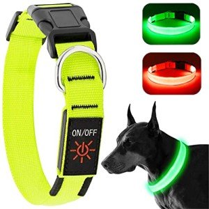 KOSKILL LED Light-Up Dog Collar, Rechargeable & Waterproof