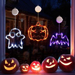 Halloween Window Lights: Pumpkins, Ghosts & Bats