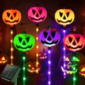 Homeleo Solar Pumpkin Lights for Outdoor Halloween Decor
