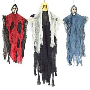 JOYIN 3-Piece Hanging Skeleton Halloween Decorations Set