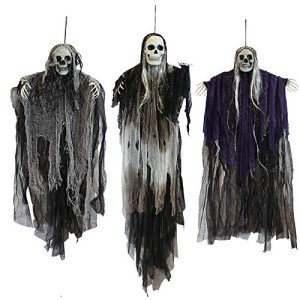 3 Pack Hanging Halloween Skeleton Ghost Decorations