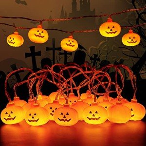Pumpkin String Lights - 20 LED Halloween Decor