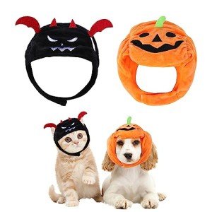 Halloween Pet Costume Hats - Pumpkin & Devil