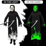 Glow-in-the-Dark Kids Grim Reaper Costume Set