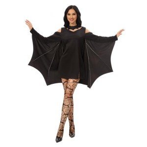 Women's Halloween Bat Costume with Wings & Mask