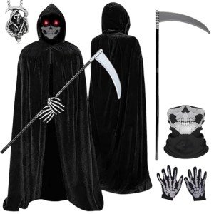 5 Pack Grim Reaper Costume Set for Cosplay