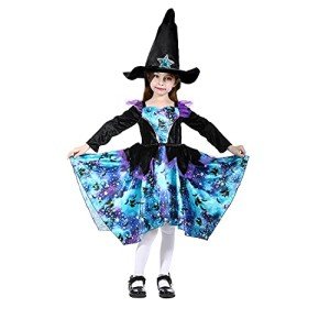 Deluxe Glittery Witch Costume for Girls, Ages 7-8