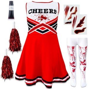 Zombie Cheerleader Halloween Costume for Kids, Ages 7-9