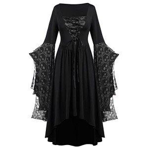 Plus Size Gothic Hooded Cape Dress for Women