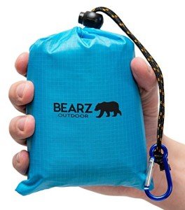 BEARZ Outdoor Camping Blanket - Lightweight Portable Waterproof Mat (Blue)