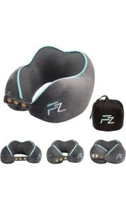 FLOWZOOM COMFY Airplane Neck Pillow, Memory Foam, Grey