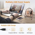 Vintage Bronze USB Desktop Fan with 360° Rotation