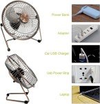 Vintage Bronze USB Desktop Fan with 360° Rotation